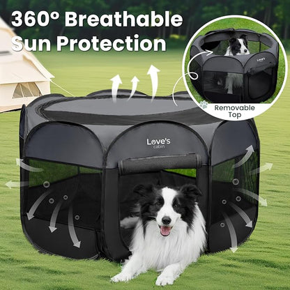 Love's cabin Pet Puppy Dog Playpen, Medium Dog Tent Crates Cage Indoor/Outdoor - Image 9
