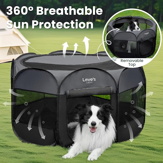 Love's cabin Pet Puppy Dog Playpen, Large Dog Tent Crates Cage Indoor/Outdoor - Image 9