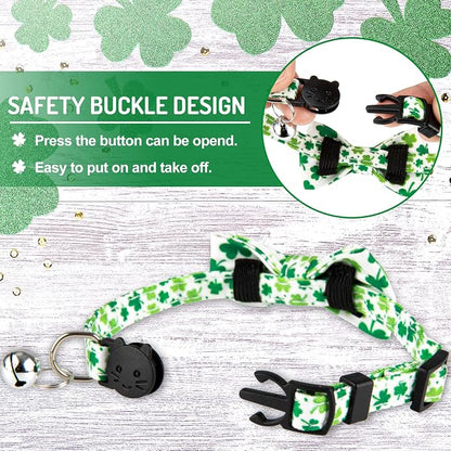 Whaline 4 Pack St. Patrick's Day Easter Cat Collar - Image 3