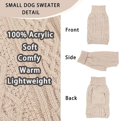 Dog Sweaters Small Dog Clothes Winter Turtleneck Puppy Sweater Warm Pet Cat - Image 5