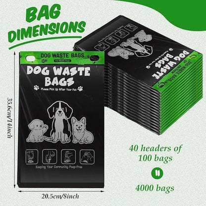 Ireer 40 Count 4000 Pcs Header Bag Bulk Cute Dog Pet Waste Bags Bulk Poop - Image 2