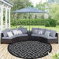 GENIMO 8' Round Outdoor Rug for Patios Clearance, Reversible Plastic Straw Rugs by GENIMO