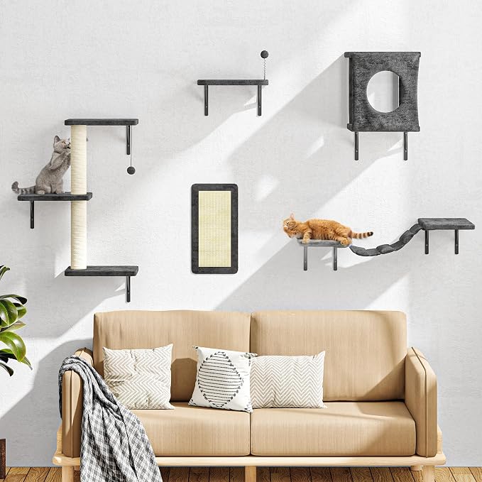 NUNU LAB Cat Wall Shelves Set, Bridge Ladder, Scratching Post, Indoor Cat - Image 3