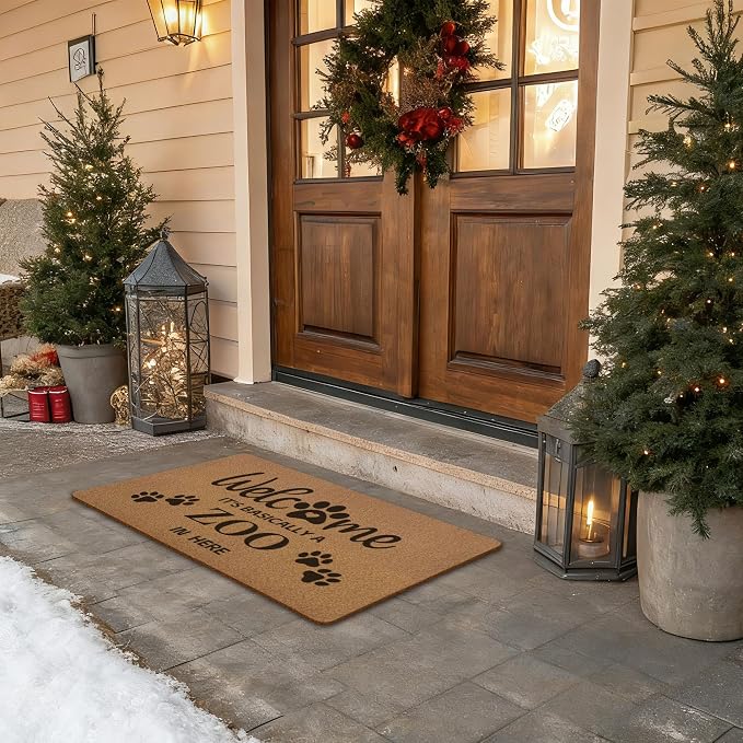 Funny Pet Welcome Door Mats, It's Basically a Zoo in Here Door Mat - Image 6