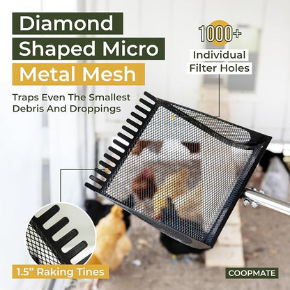 2-in-1 Chicken Coop Poop Scooper and Rake - Image 3