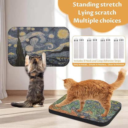 2 Pack Art Cat Scratcher, Wall-Mountable Cat Scratch Pad, Cat Wall Scratcher - Image 3