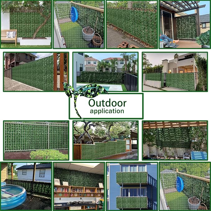 Artificial Fence Privacy Screen: 5FT x 20FT UV-Anti Faux Greenery Backdrop Ivy - Image 6