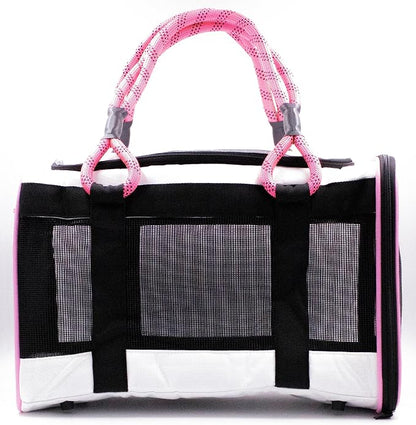 Buddy's Best Airline Approved Pet Carrier – White & Pink Heavy Duty, Fits Under - Image 3