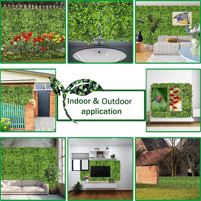 Artificial Plant Wall Roll: 48 X120 in UV-Anti Ivy Privacy Fence Screen Faux - Image 5