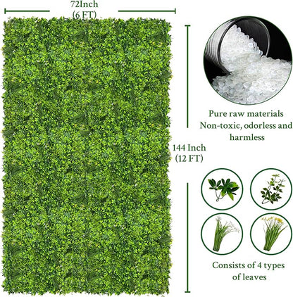 Artificial Plant Wall Roll: 72 X144 in UV-Anti Ivy Privacy Fence Screen Faux - Image 2