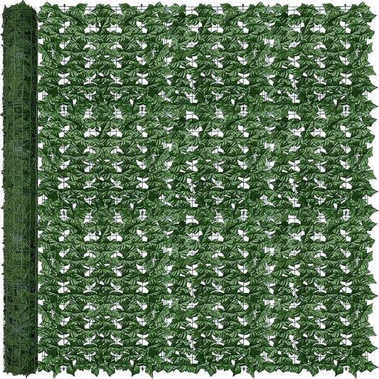 Artificial Ivy Privacy Fence Wall Screen: 72 x144 in UV-Anti Faux Greenery by ODTORYHOME