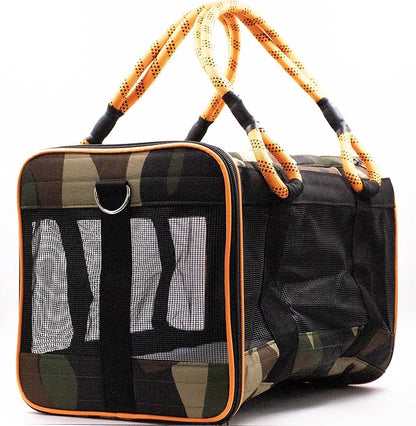 Buddy's Best Airline Approved Pet Carrier – Army Camo & Orange - Image 4