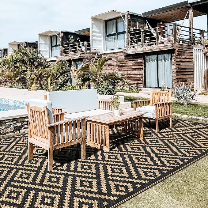 GENIMO Outdoor Rug for Patio Clearance, Reversible Plastic Straw Rugs for RV - Image 8