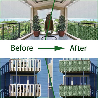 Artificial Fence Privacy Screen: 4FT x 50FT UV-Anti Faux Greenery Backdrop Ivy - Image 4