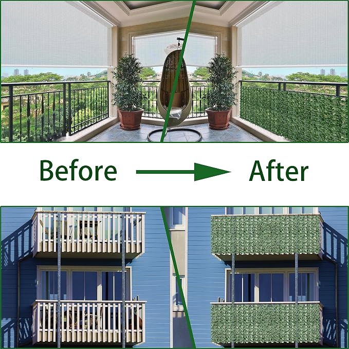 Artificial Fence Privacy Screen: 6FT x 20FT UV-Anti Faux Greenery Backdrop Ivy - Image 4